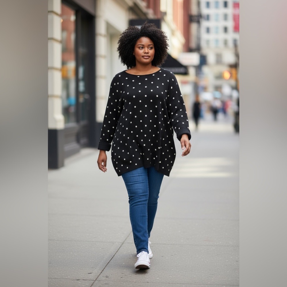 Jones‎ & Co Black and White Polka Dot Sweater.
AB-9